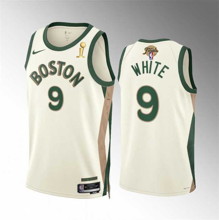 Mens Boston Celtics #9 Derrick White 2024 Finals Champions City Edition Stitched Basketball Jersey Dzhi->->NBA Jersey